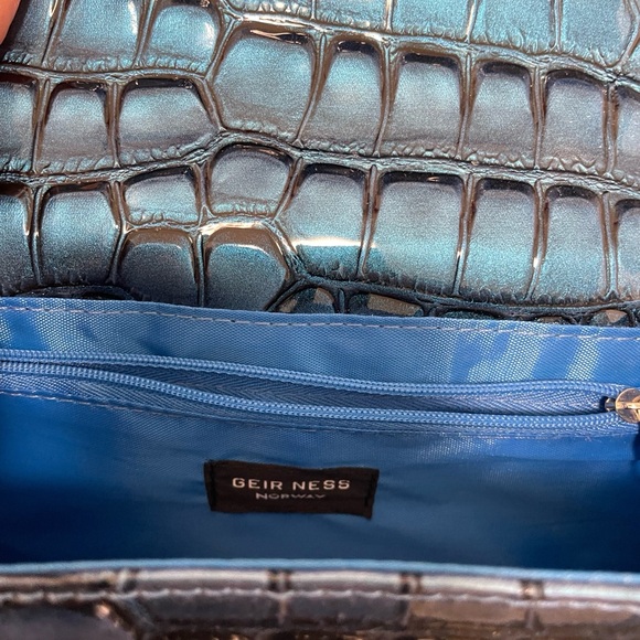 Fashionable Women Purse Handbag with Silver Tone Chain brand Geir Ness - Picture 9 of 11